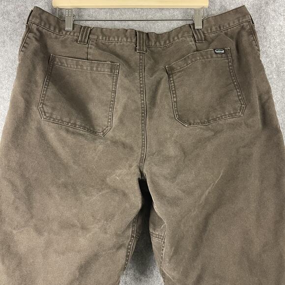 Aborwear Pants Mens 38x25 Brown Tree Climber Double Knee Canvas Flannel Lined - Picture 9 of 15